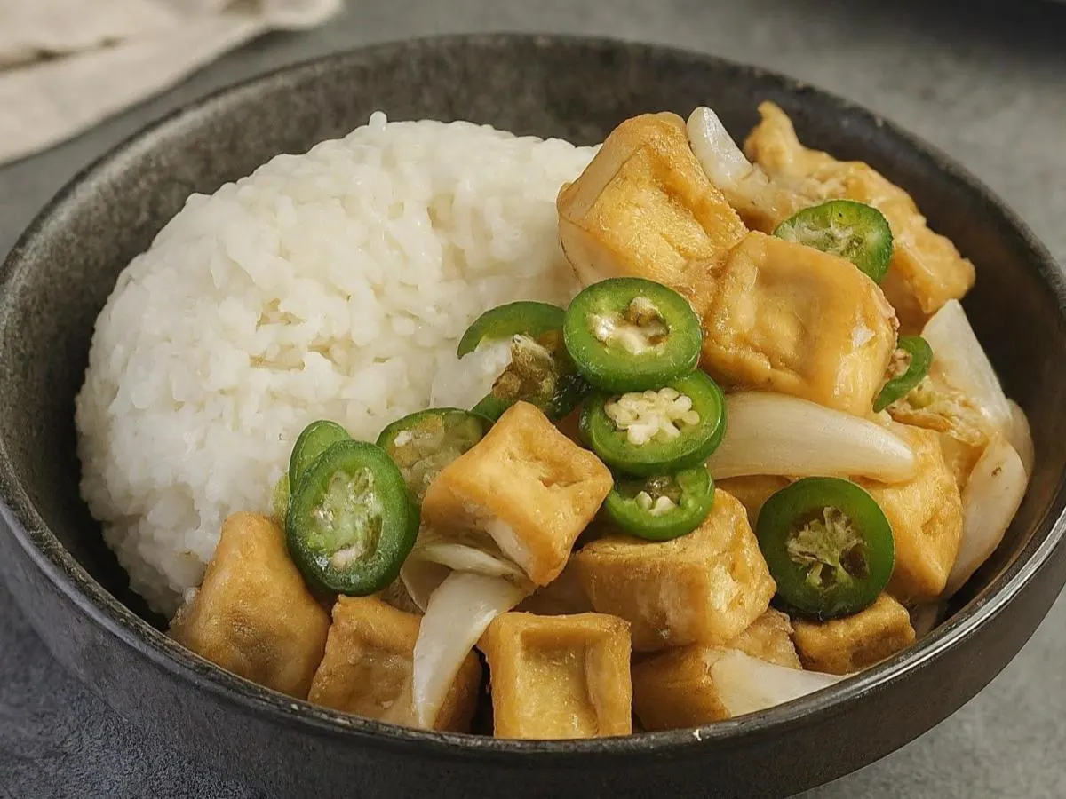 Vegan Salt and Pepper Tofu and Rice