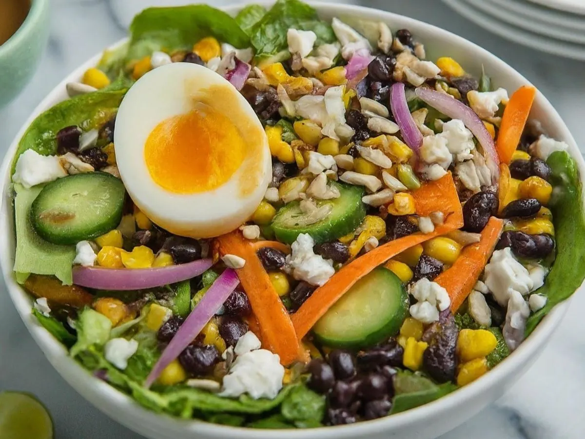 Fiesta Egg and Black Bean Entree Salad Fiesta Egg and Black Bean Entree Salad