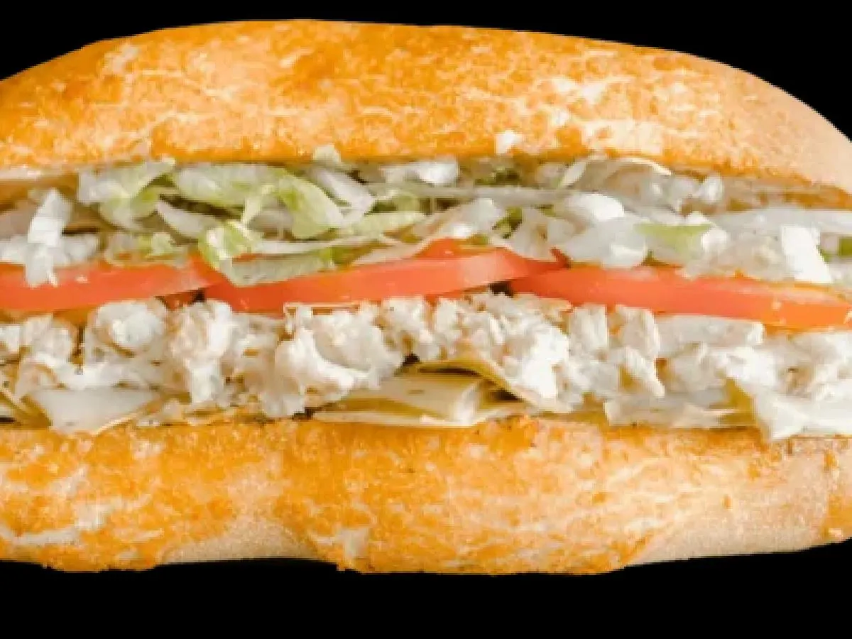Backstabber Sandwich on Dutch Crunch With Fruit Salad Backstabber Sandwich on Dutch Crunch With Fruit Salad