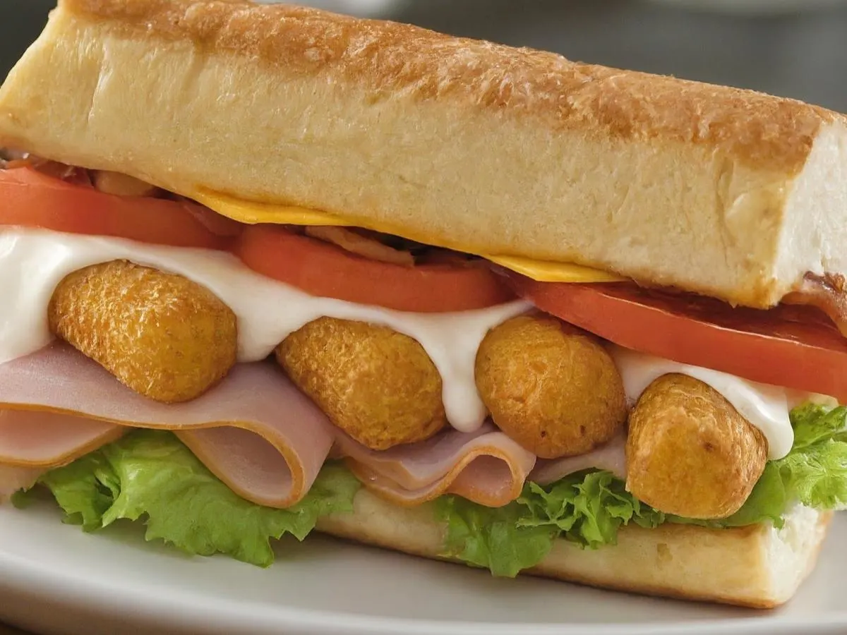 Hella Fat Bastard Sandwich on a Whole Wheat Roll With Fruit Salad Hella Fat Bastard Sandwich on a Whole Wheat Roll With Fruit Salad