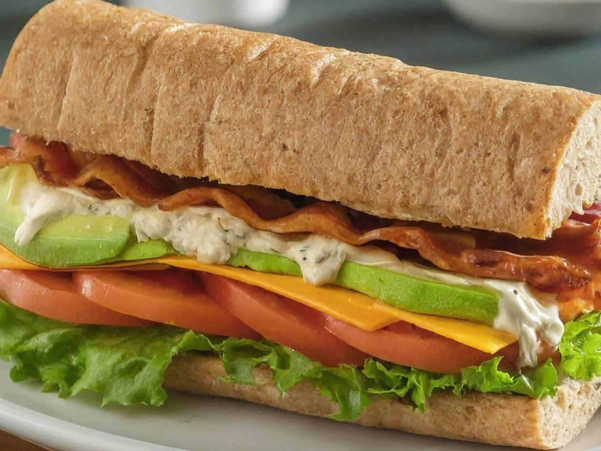 Dairy-Free Mayoose's CA-BLT Sandwich with Dutch Crunch and Side Salad Combo Dairy-Free Mayoose's CA-BLT Sandwich with Dutch Crunch and Side Salad Combo