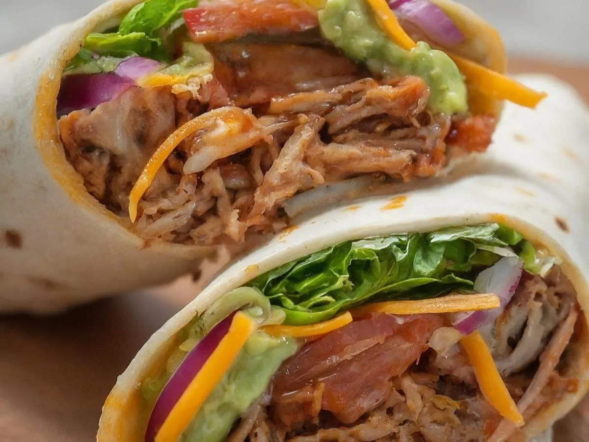 Pulled Pork Wrap with White Rice Pulled Pork Wrap with White Rice
