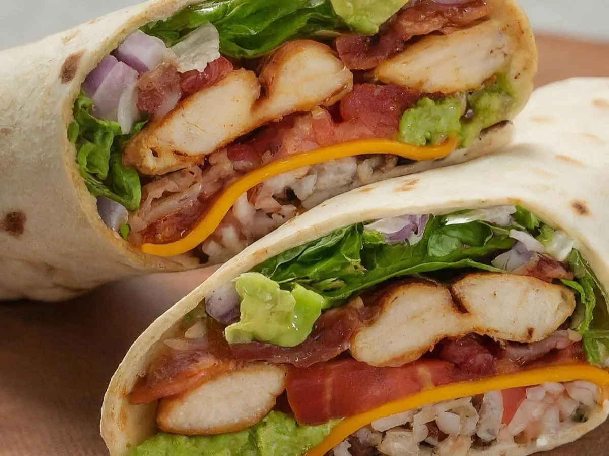 Chicken & Bacon Ranch Wrap with Brown Rice Chicken & Bacon Ranch Wrap with Brown Rice