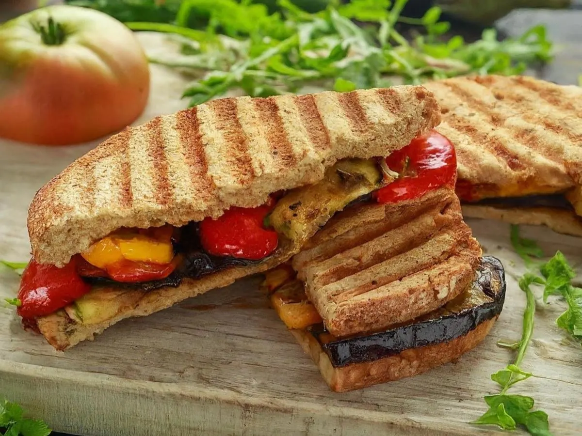Individual Vegan Grilled Vegetable Sandwich (No Cheese, No Mayo)
