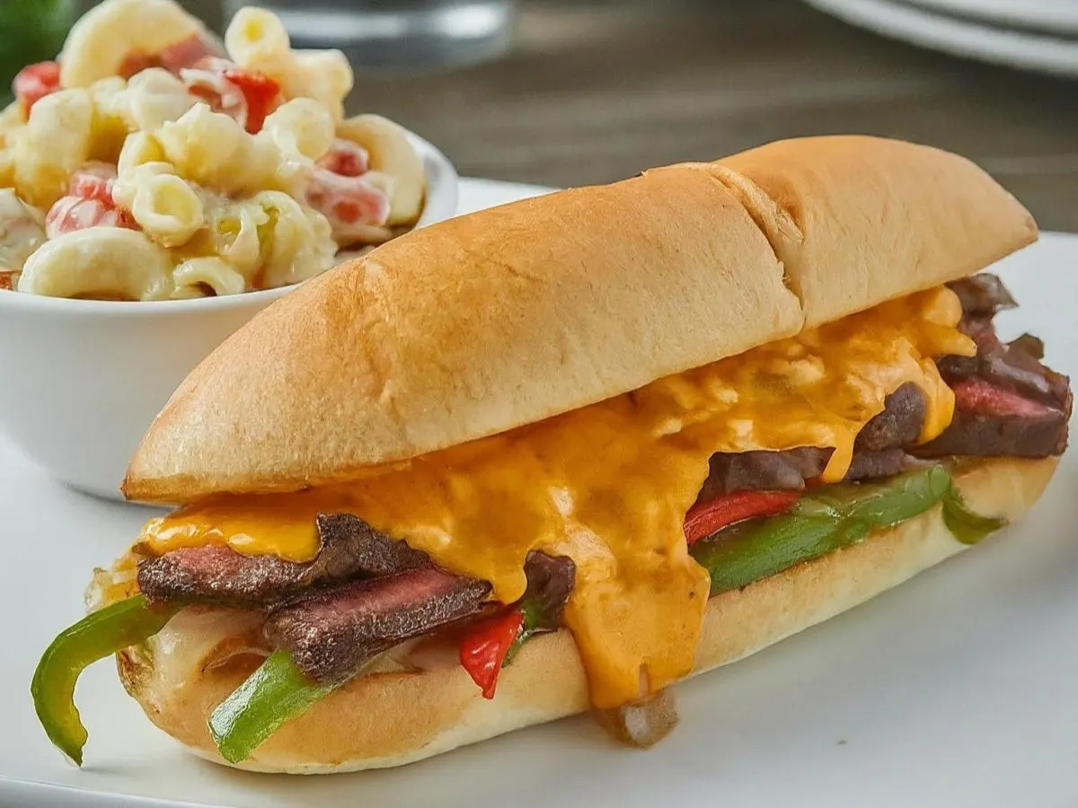 The Steak Balboa with Macaroni Salad