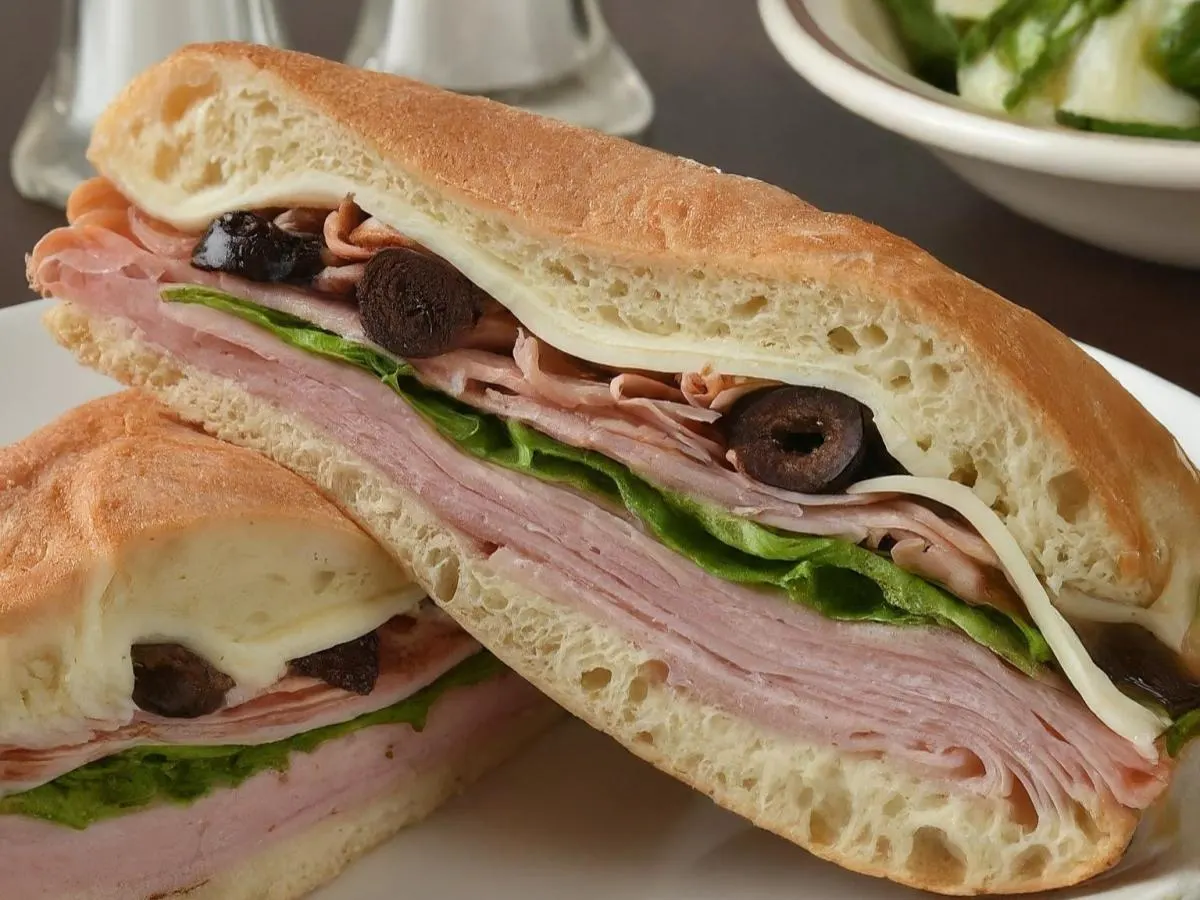 The Gluten Free Muffuletta Man with Cole Slaw