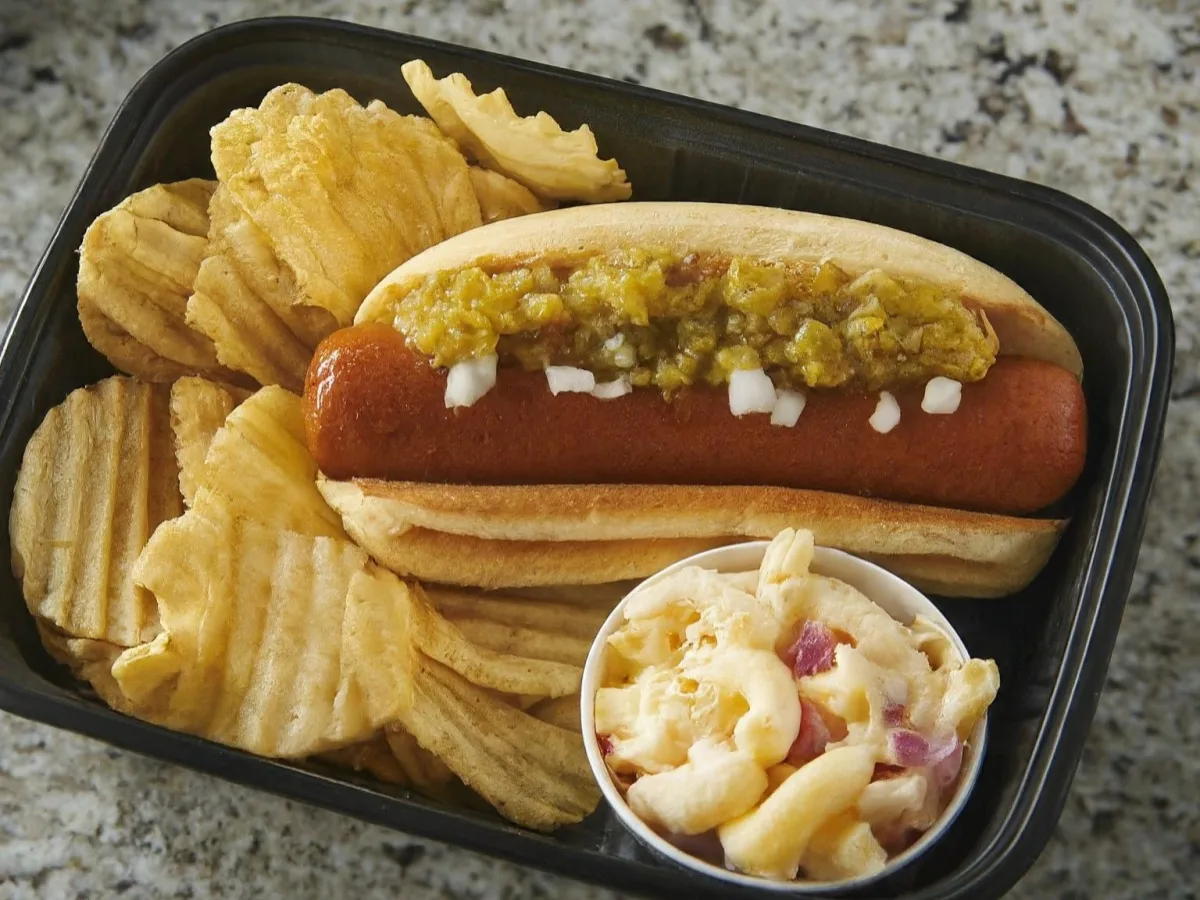 Vegan Relish Hot Dog Meal
