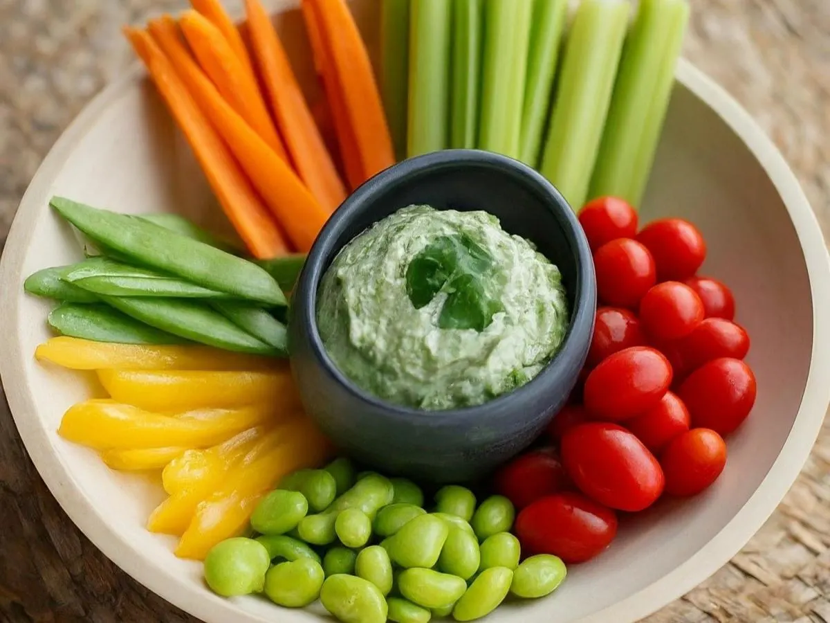 Edamame Dip Crudité Cup Edamame Dip Crudité Cup