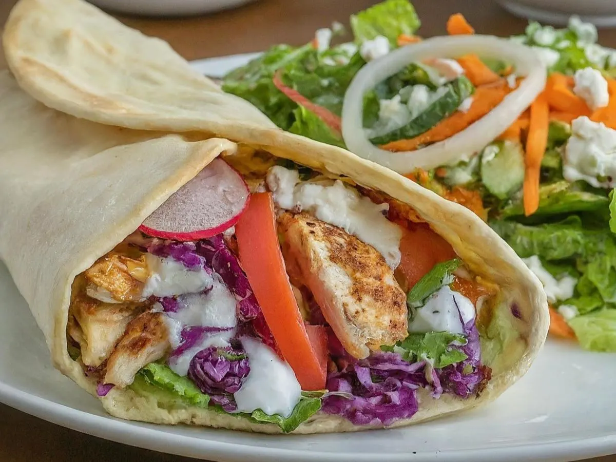 Chicken Gyro Wrap & House Salad Chicken Gyro Wrap & House Salad