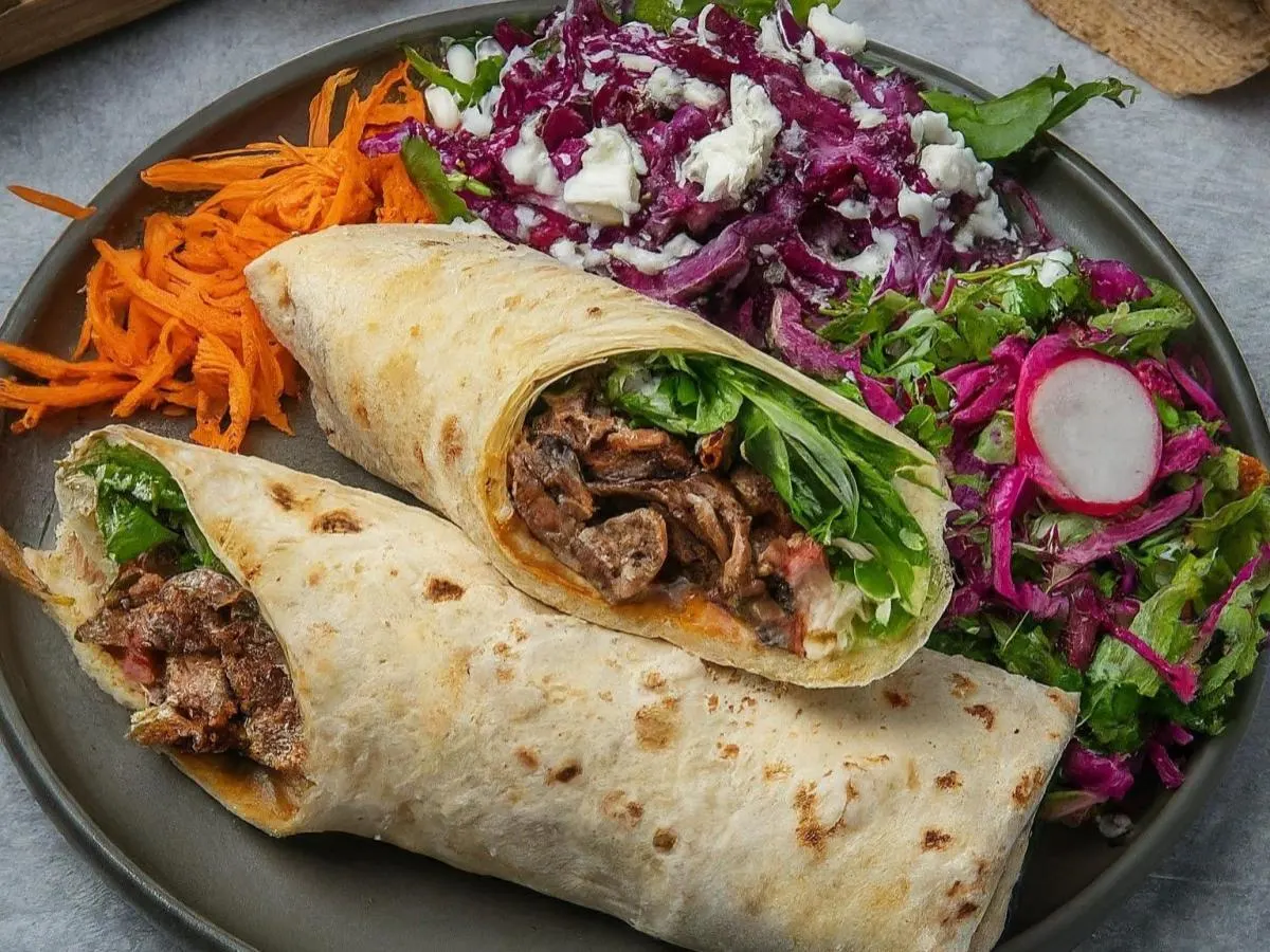 Adana Kebab Wrap & House Salad Adana Kebab Wrap & House Salad