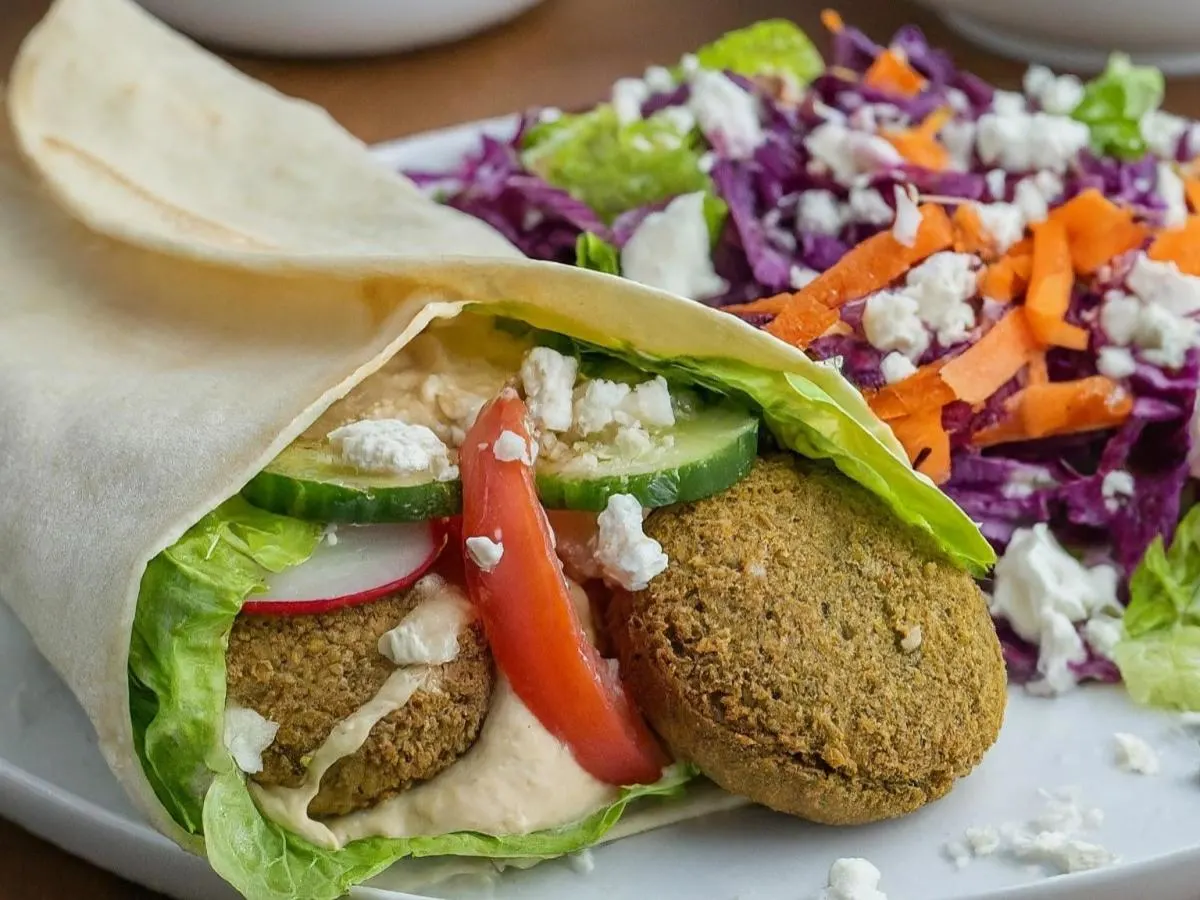 Falafel Wrap & House Salad Falafel Wrap & House Salad