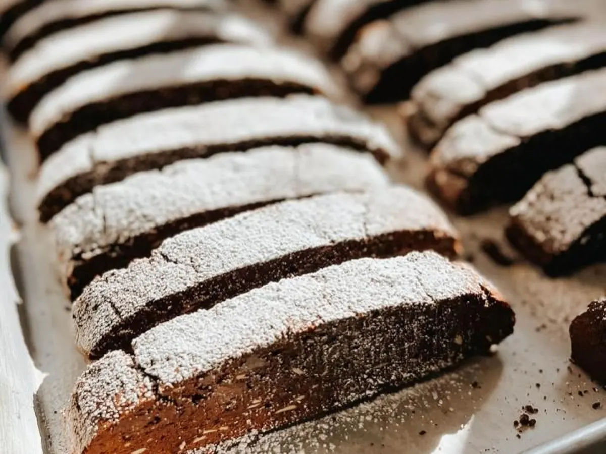 Fudgy Dark Chocolate Almond Biscotti