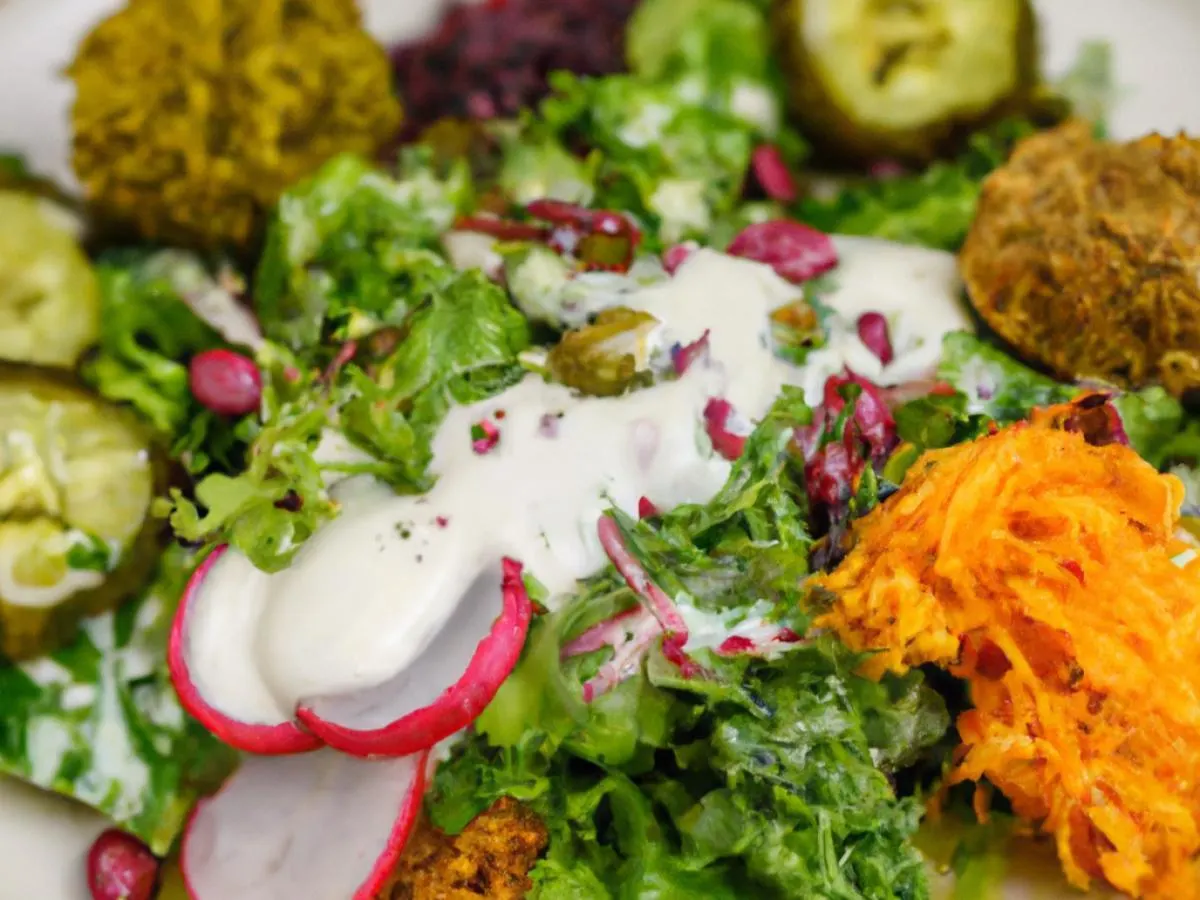 Vegetarian Glow Salad with Lentil Balls