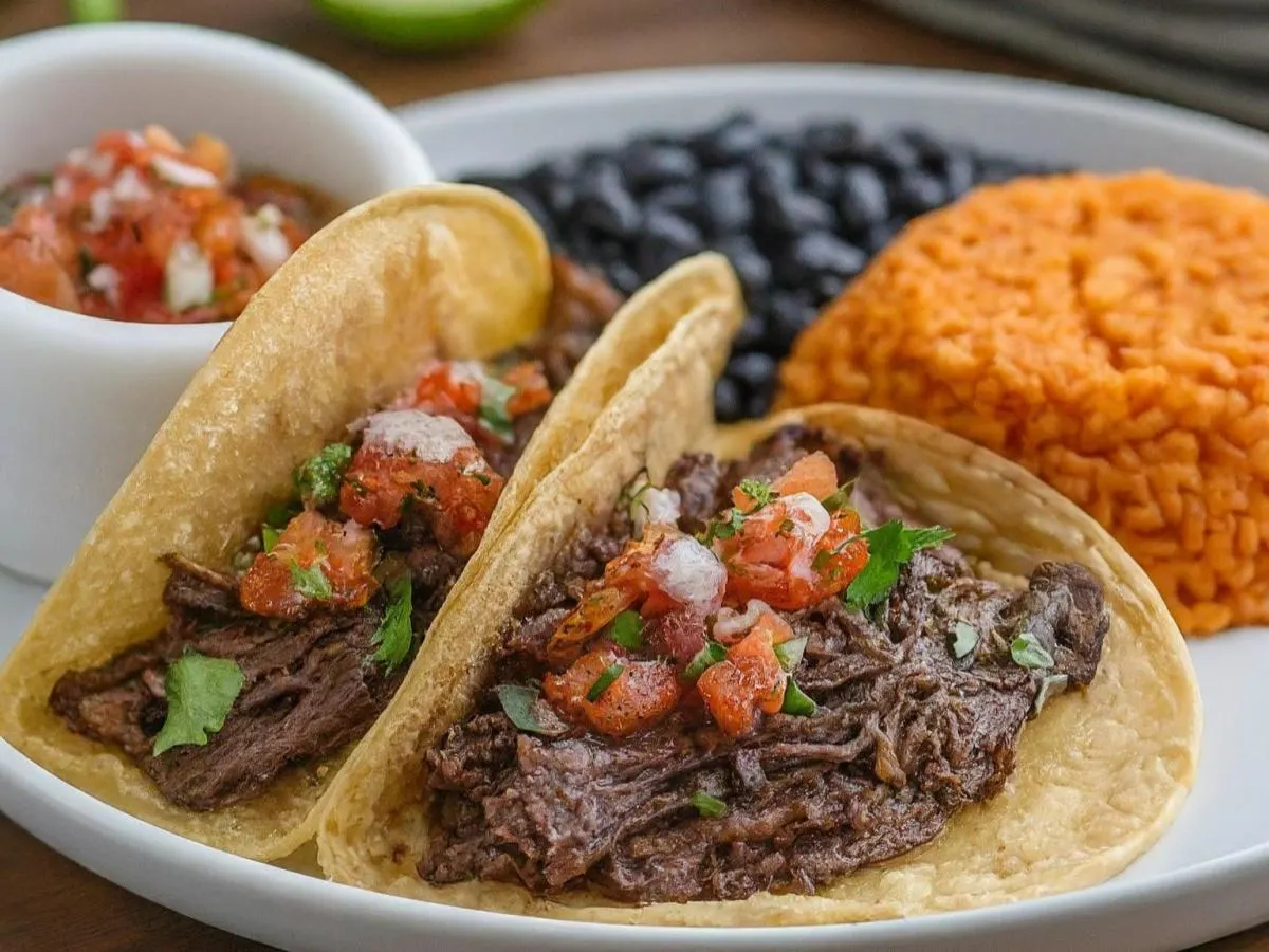 Barbacoa Tacos with Rice Black Beans and Chipotle Salsa Barbacoa Tacos with Rice Black Beans and Chipotle Salsa