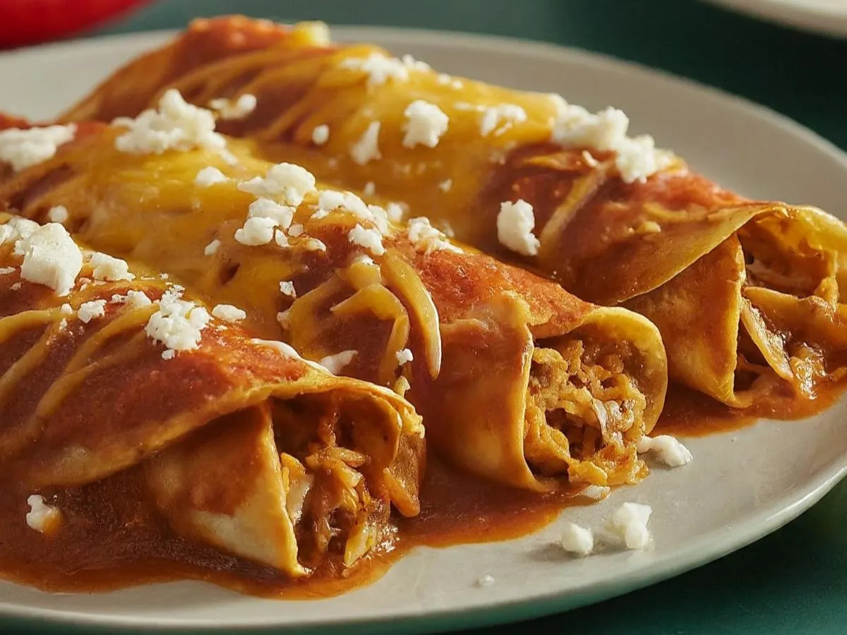 Soyrizo Potato Enchiladas with Rojo Sauce Soyrizo Potato Enchiladas with Rojo Sauce