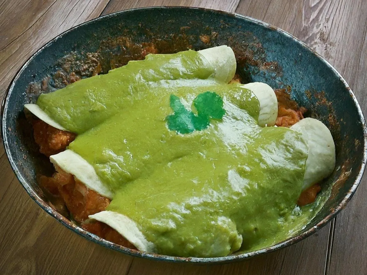 Soyrizo Potato Enchiladas with Verde Sauce Soyrizo Potato Enchiladas with Verde Sauce
