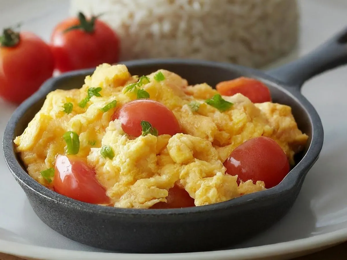 Scrambled Eggs with Tomato and Rice Scrambled Eggs with Tomato and Rice