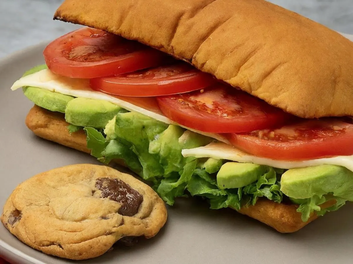 Reading Rainbow Sandwich with Dutch Crunch With Chocolate Chip Cookie Reading Rainbow Sandwich with Dutch Crunch With Chocolate Chip Cookie