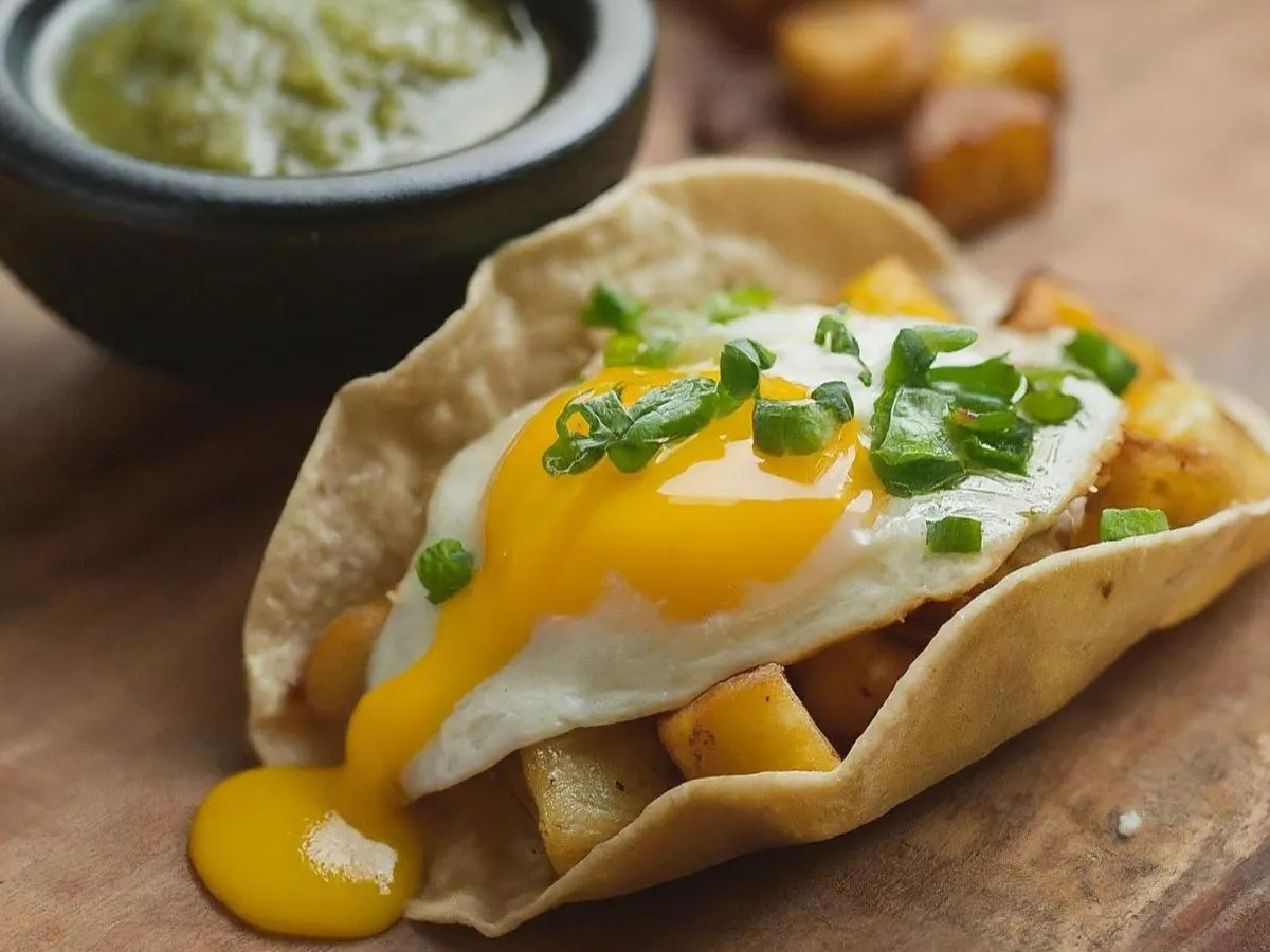 Gluten Free Classic Breakfast Taco with Green Salsa