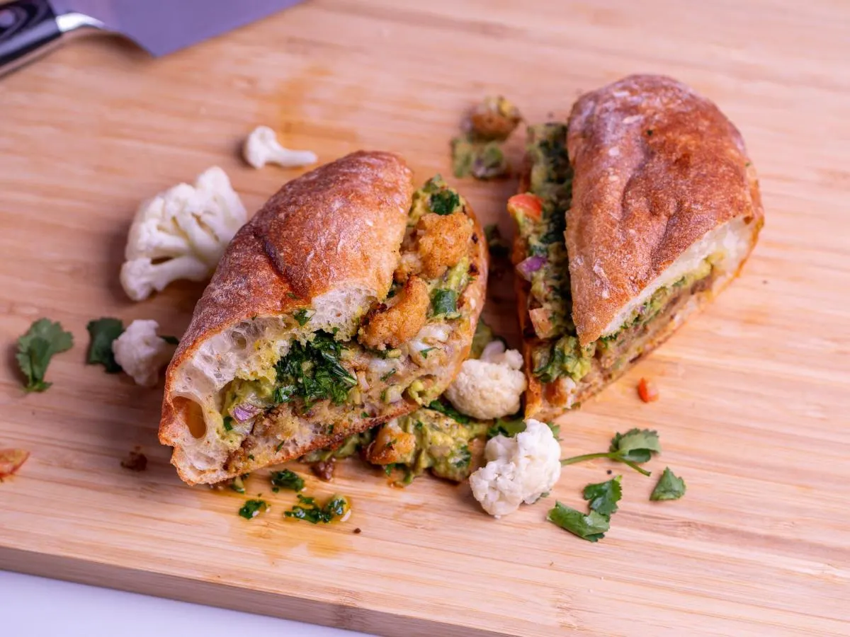 Gluten Free Cauliflower and Guac Sandwich