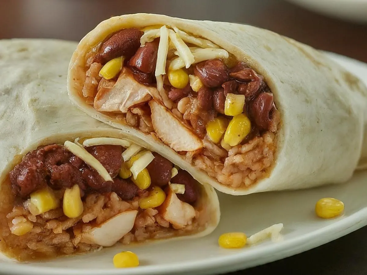 Chicken Burrito with Side of Hot Salsa Chicken Burrito with Side of Hot Salsa