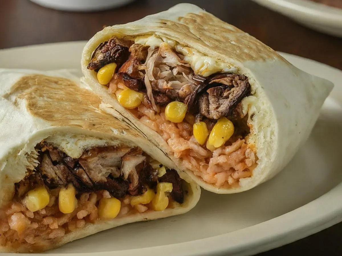 Carnitas Burrito with Side of Hot Salsa Carnitas Burrito with Side of Hot Salsa