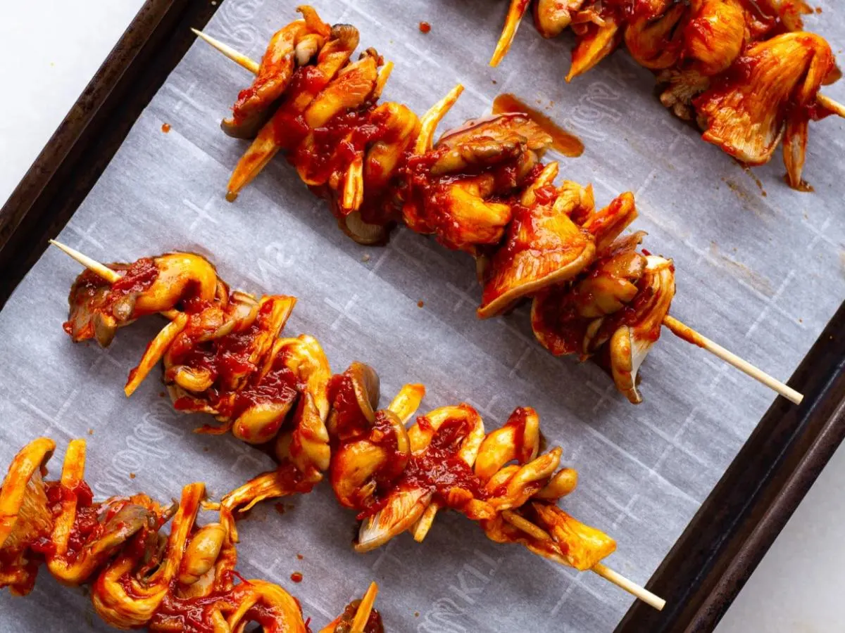Filipino Vegan 'Isaw' Oyster Mushroom Skewers Filipino Vegan 'Isaw' Oyster Mushroom Skewers