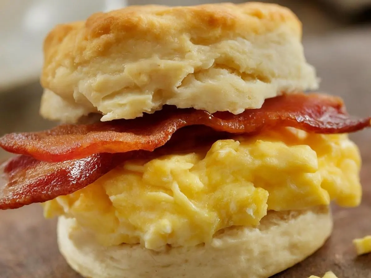 Turkey Bacon and Egg Biscuit