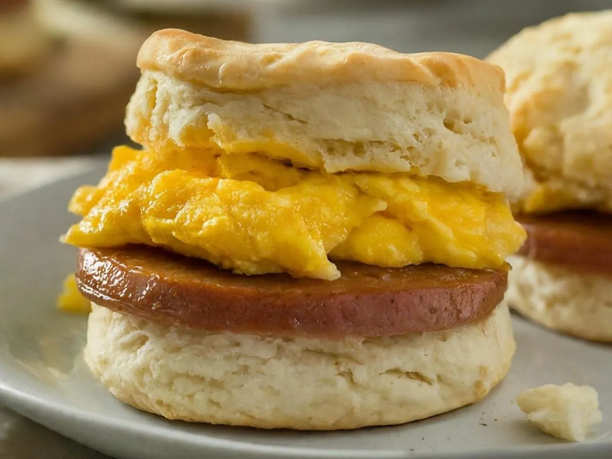 Beef Smoked Sausage and Egg Biscuit