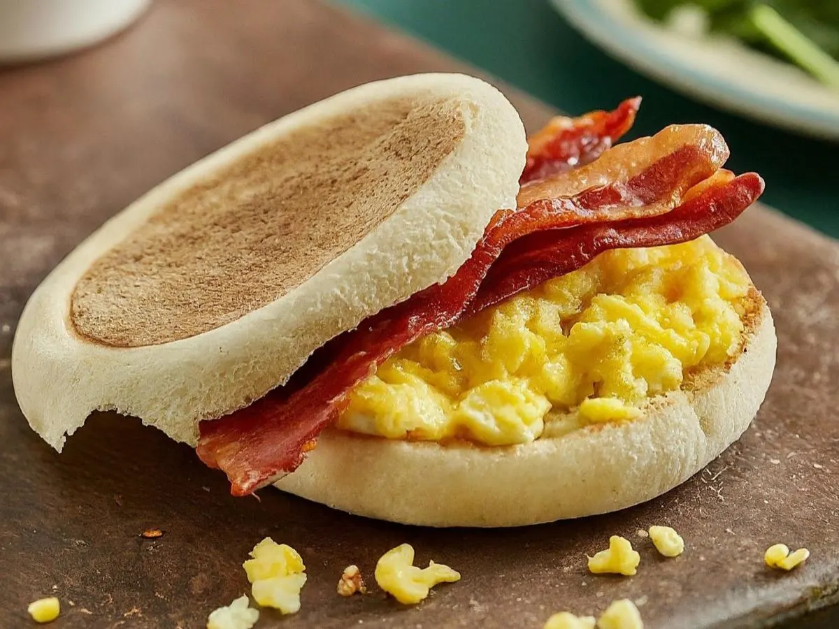 Turkey Bacon and Egg English Muffin