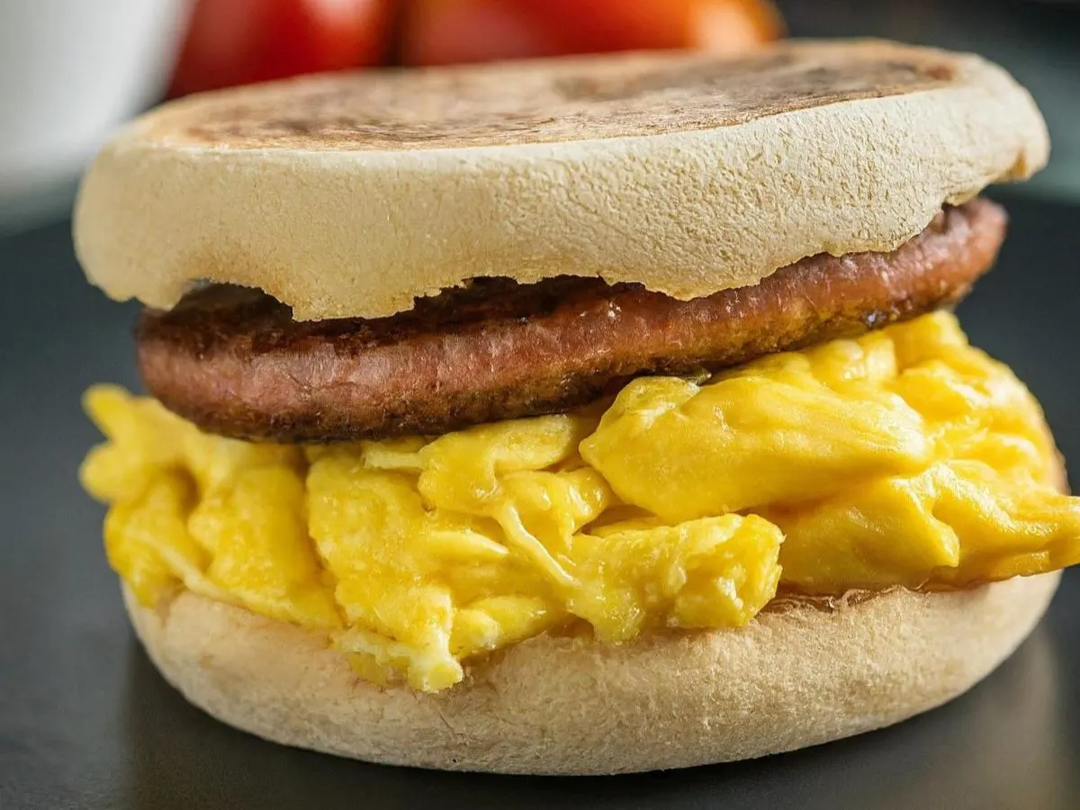 Beef Smoked Sausage and Egg English Muffin