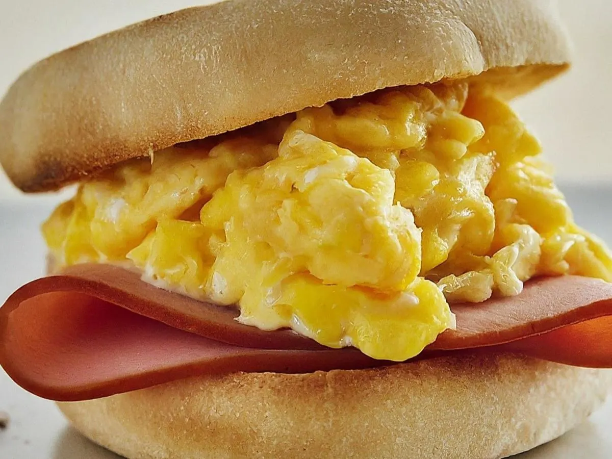 Half Smoke and Egg English Muffin