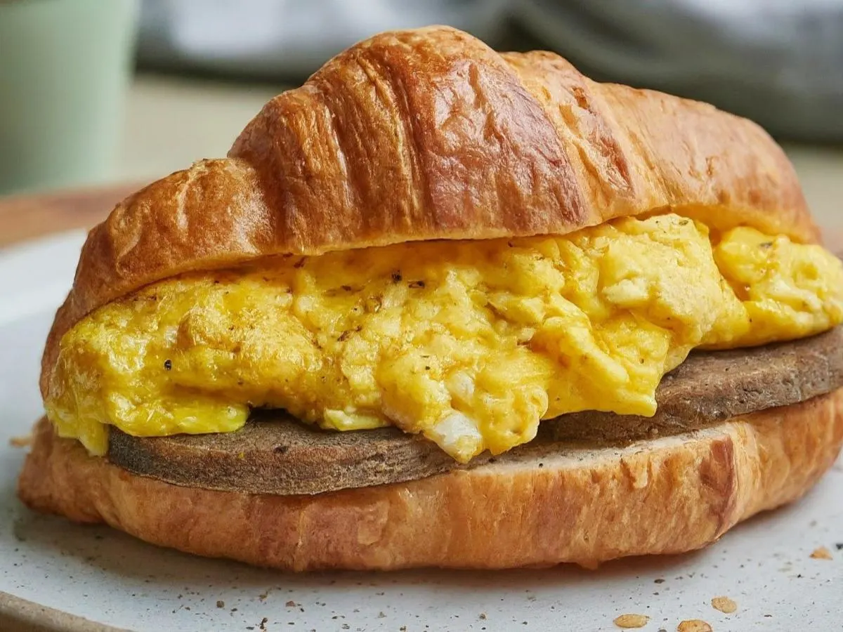 Scrapple and Egg Croissant