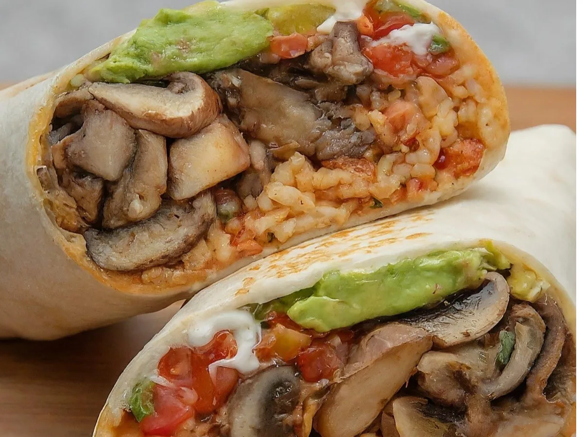 Mushrooms & Avocado Burrito Mushrooms & Avocado Burrito