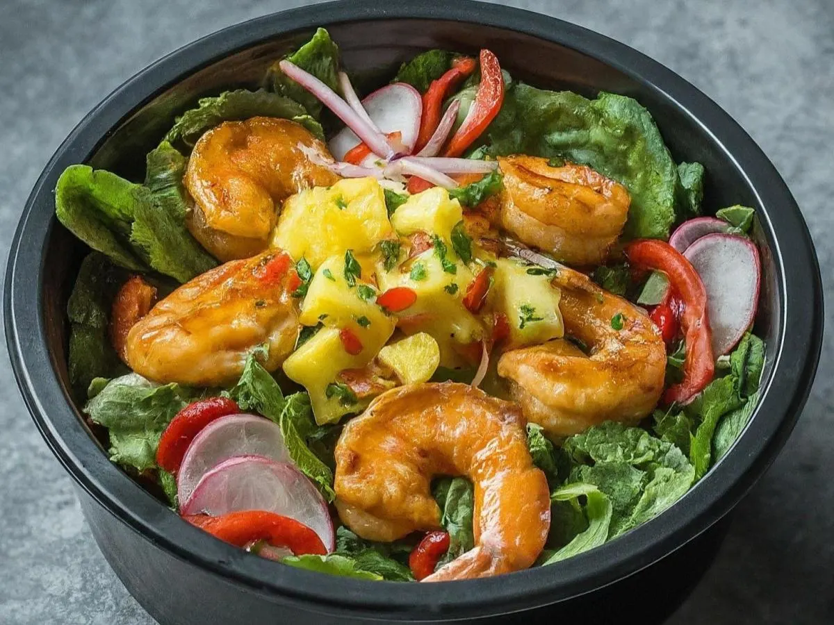 Sunshine Salad with Sweet Chili Shrimp Sunshine Salad with Sweet Chili Shrimp
