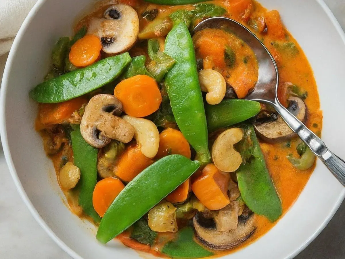 Allergen-Free Red Curry Veggies & Rice - No Tofu