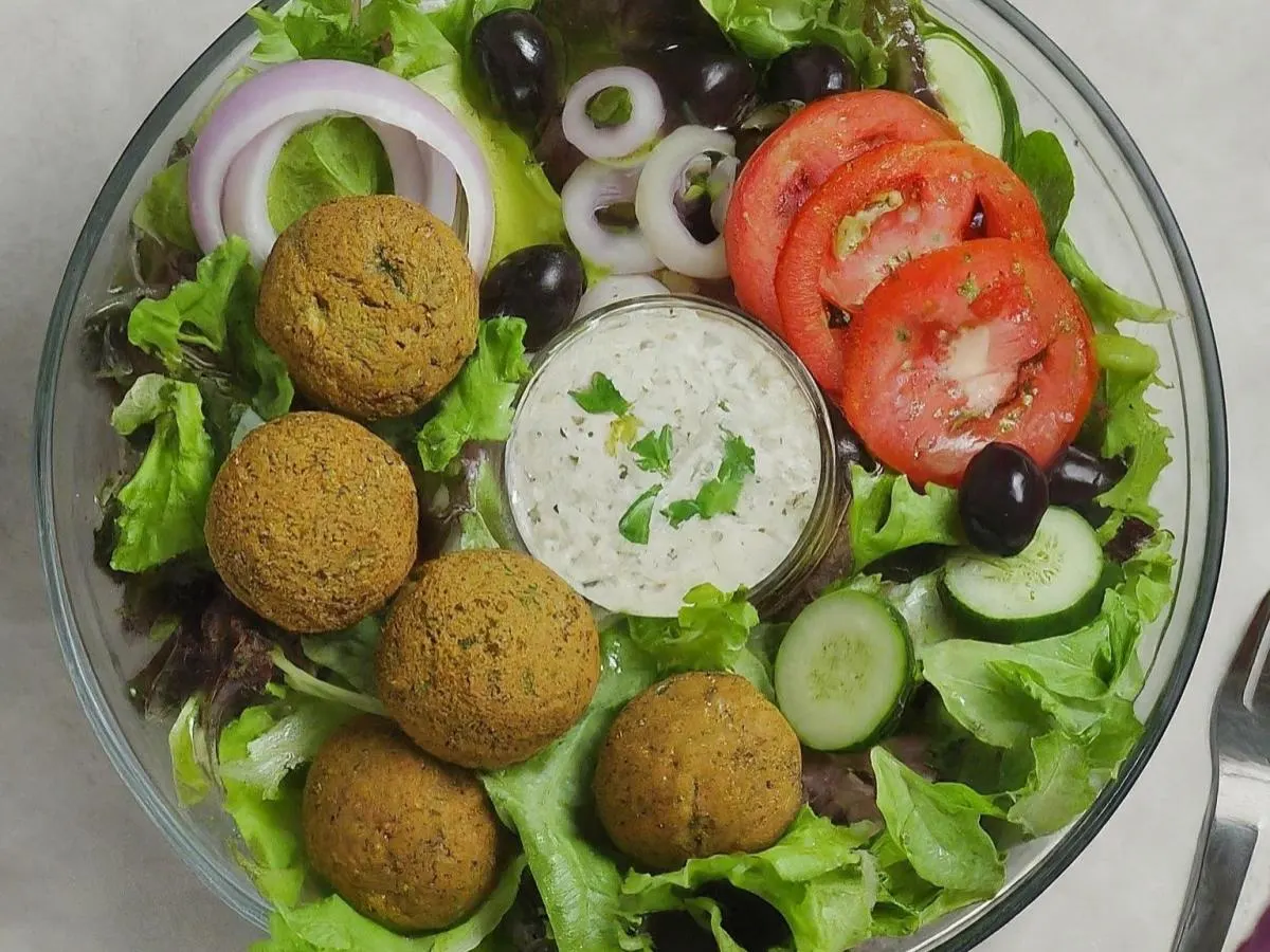 VEGAN Dairy Free Garden Salad w/ Falafel VEGAN Dairy Free Garden Salad w/ Falafel