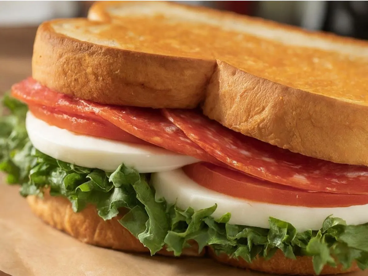 Pepperoni and Mozzarella on Texas Toast Pepperoni and Mozzarella on Texas Toast