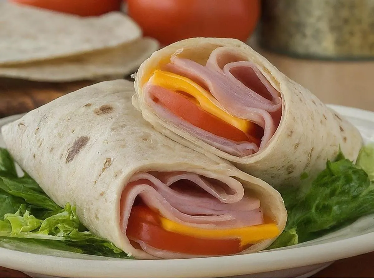 Smoked Ham and Gouda on Garlic-Herb Wrap Smoked Ham and Gouda on Garlic-Herb Wrap