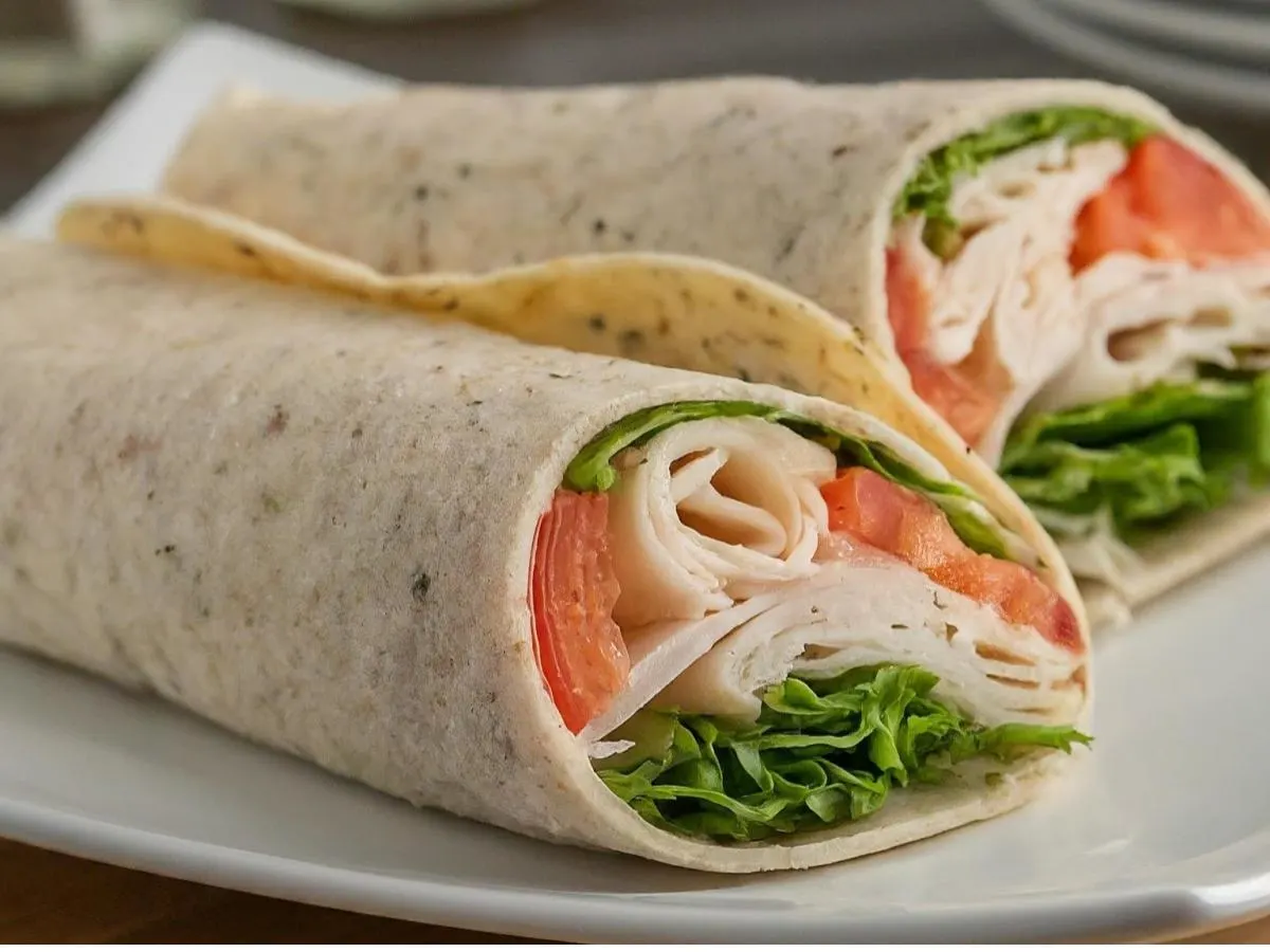 Turkey and Provolone on Garlic-Herb Wrap Turkey and Provolone on Garlic-Herb Wrap