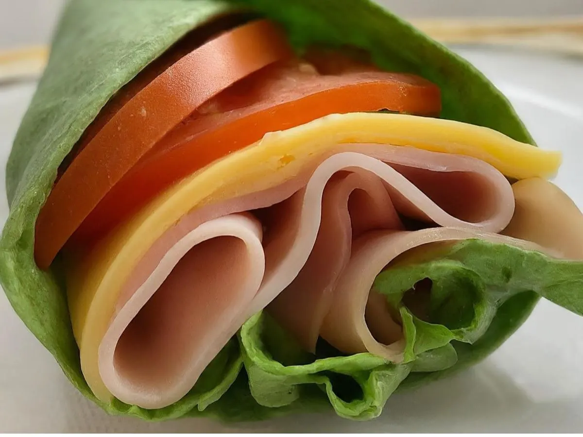 Smoked Ham and Gouda on Spinach Wrap Smoked Ham and Gouda on Spinach Wrap