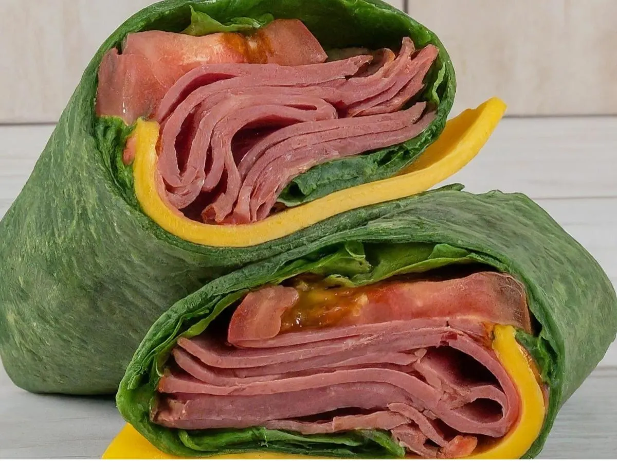 Pastrami and Gouda on Spinach Wrap Pastrami and Gouda on Spinach Wrap
