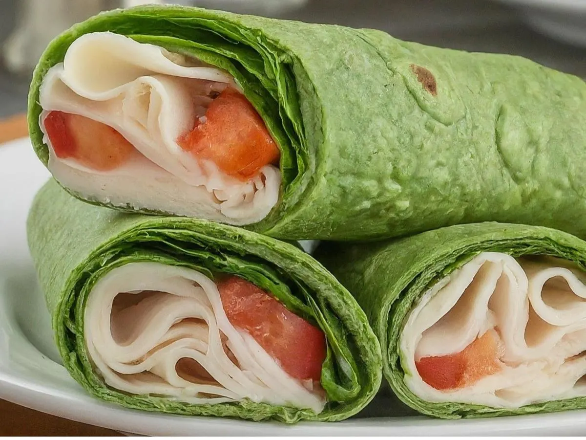 Turkey and Provolone on Spinach Wrap Turkey and Provolone on Spinach Wrap