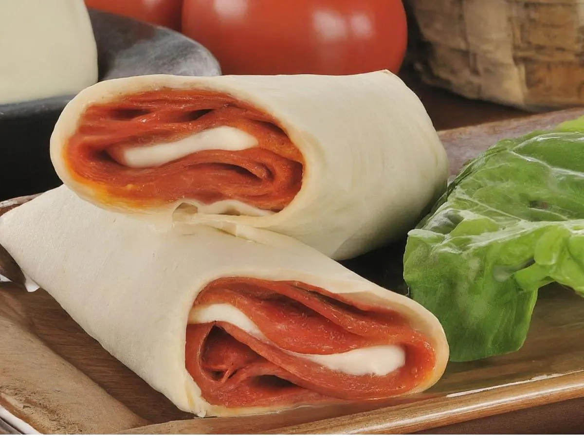 Pepperoni and Mozzarella on Flour Wrap Pepperoni and Mozzarella on Flour Wrap