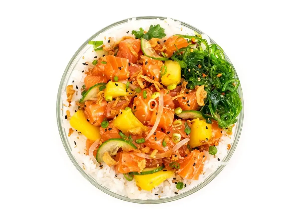 Large Yuzu Ponzu Salmon over Salad