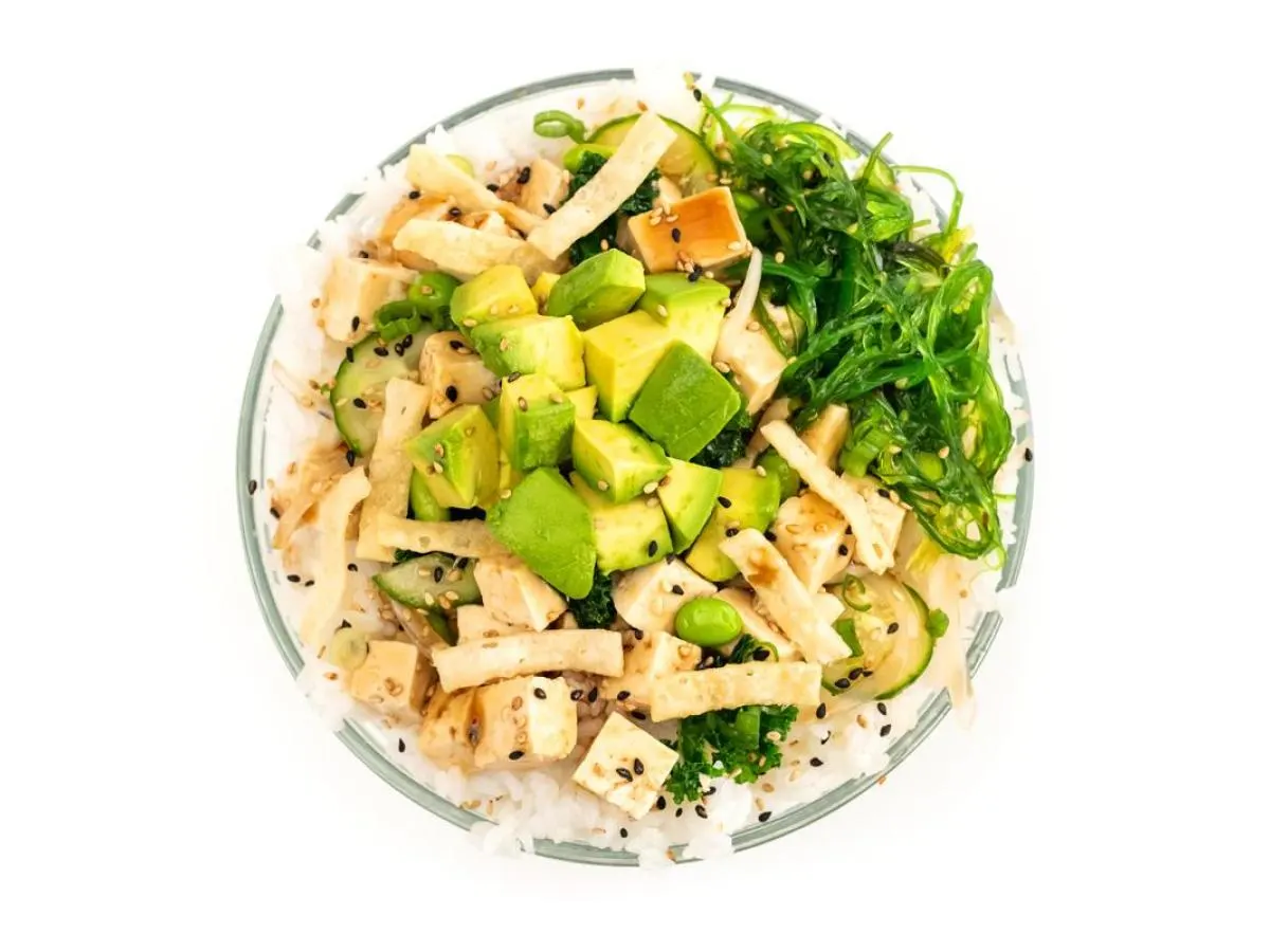 Large Sweet Shoyu Tofu (v) over Salad