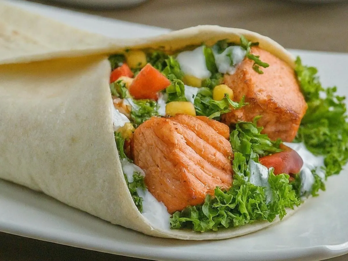 Salmon Kebab Wrap