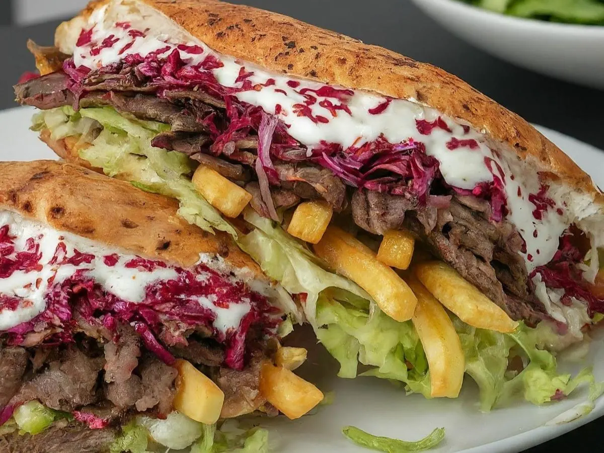 Beef and Lamb Doner Box with Spicy Aioli Sauce