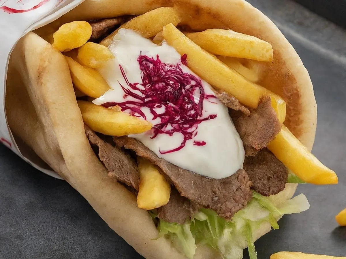 Beef and Lamb Gyro Box with Regular Aioli Sauce