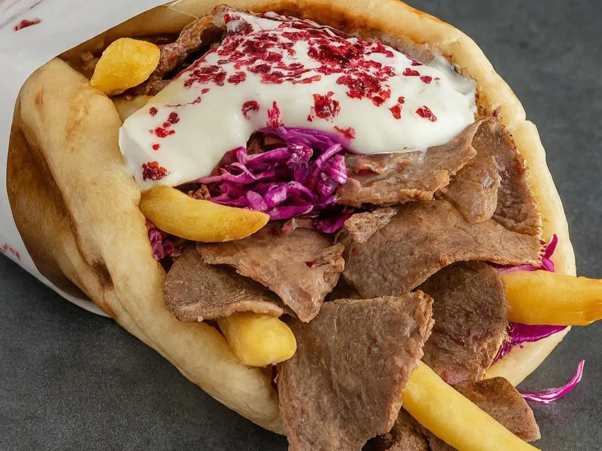 Beef and Lamb Doner Box with Regular Aioli Sauce